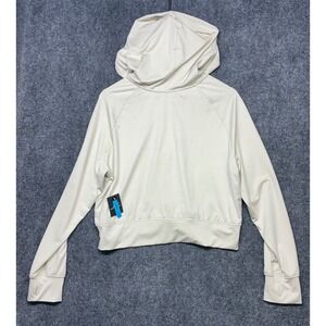 Pro Player Track Jacket Oatmeal XL Full Zip Cropped Hoodie Wicking Thumbholes